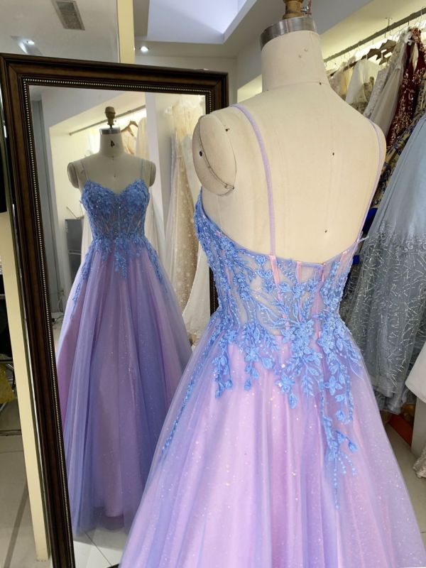 Spaghetti V-neck corset zipper up wholesale women long flower evening elegant prom dresses 2025