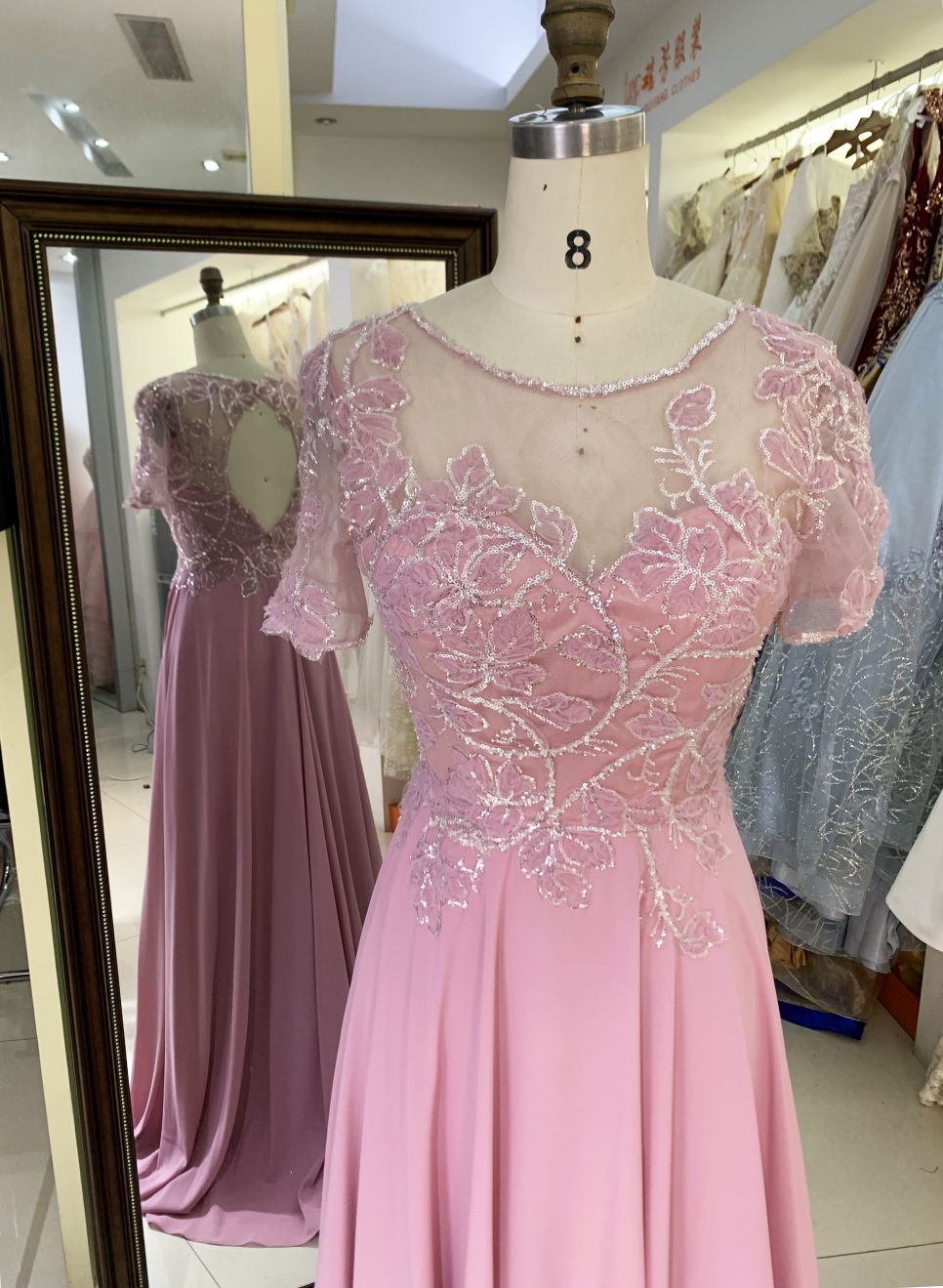 2025 New Fashion chiffon A Line Plus size custom bridal wedding women elegant dress for Mother Natural