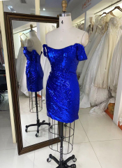 2025 New style homecoming dresses elegant off shoulder jacquard slim Dresses for Ladies Party Homecoming