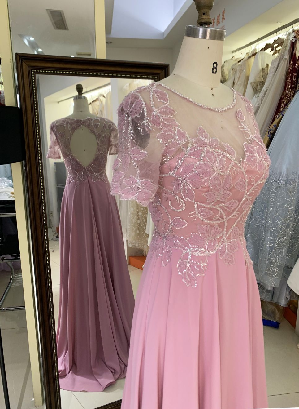 2025 New Fashion chiffon A Line Plus size custom bridal wedding women elegant dress for Mother Natural