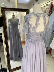 2025 New glitter chiffon a Line Skirt Long Plus Size Dresses Fat Mother of The Women Clothing Natural