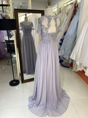 2025 New glitter chiffon a Line Skirt Long Plus Size Dresses Fat Mother of The Women Clothing Natural