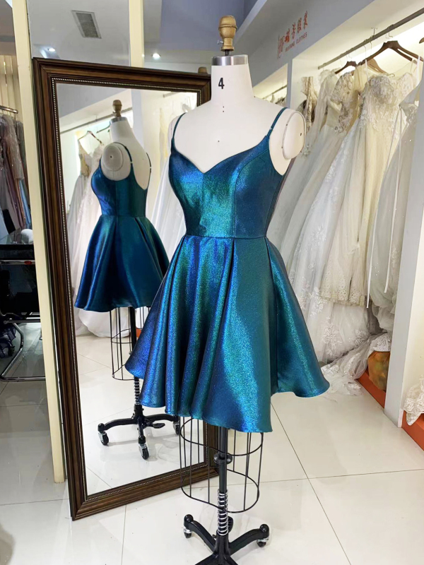 2025 New style elegant smoky blue glitter jersey homecoming dress slim A Line skirt for Ladies Party Homecoming