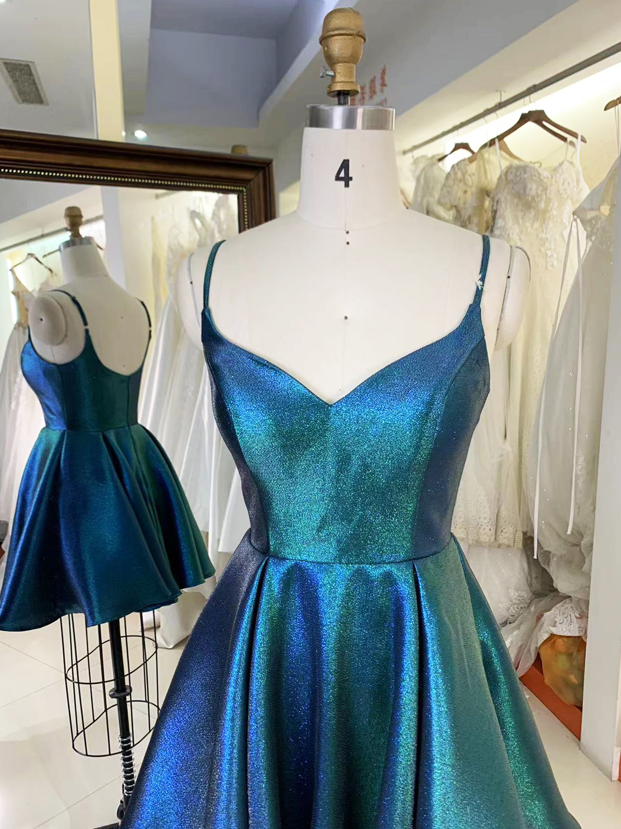 2025 New style elegant smoky blue glitter jersey homecoming dress slim A Line skirt for Ladies Party Homecoming