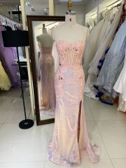 Women formal flower wholesale boning sequin fabric long mermaid evening elegant prom dresses 2025