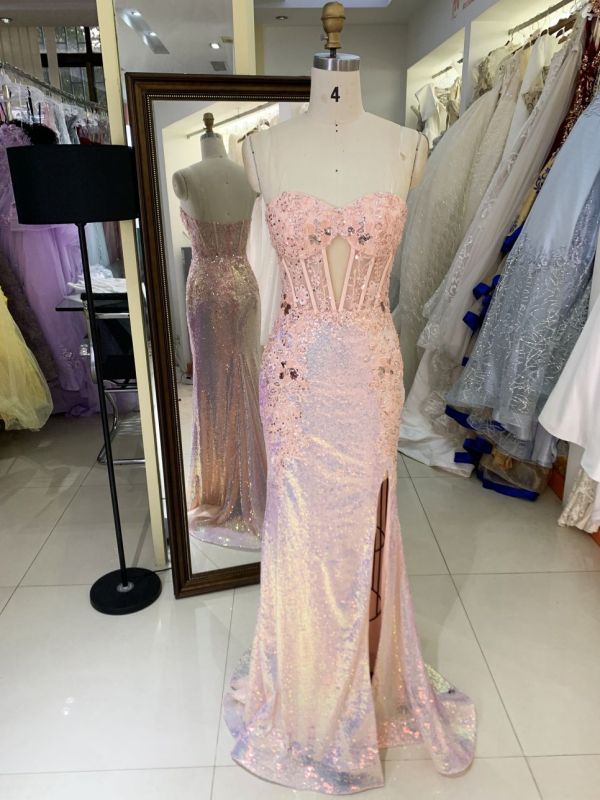 Women formal flower wholesale boning sequin fabric long mermaid evening elegant prom dresses 2025