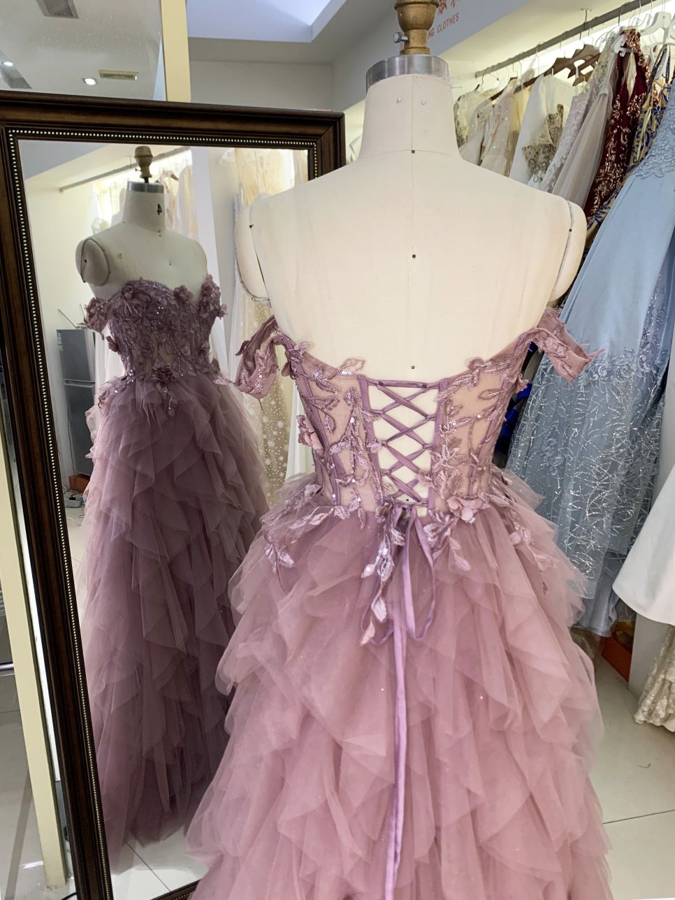2025 New costom ruffle prom dresses luxurious evening dress elegant party Plus Size of The Women clothing Natural