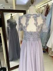 2025 New glitter chiffon a Line Skirt Long Plus Size Dresses Fat Mother of The Women Clothing Natural