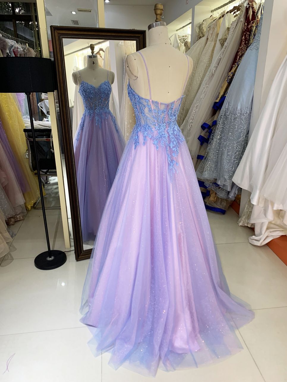 Spaghetti V-neck corset zipper up wholesale women long flower evening elegant prom dresses 2025