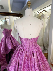 2025 New fashion design jacquard ruffle skirt sweetheart party dress high-low princess evening dress
