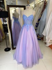 Spaghetti V-neck corset zipper up wholesale women long flower evening elegant prom dresses 2025