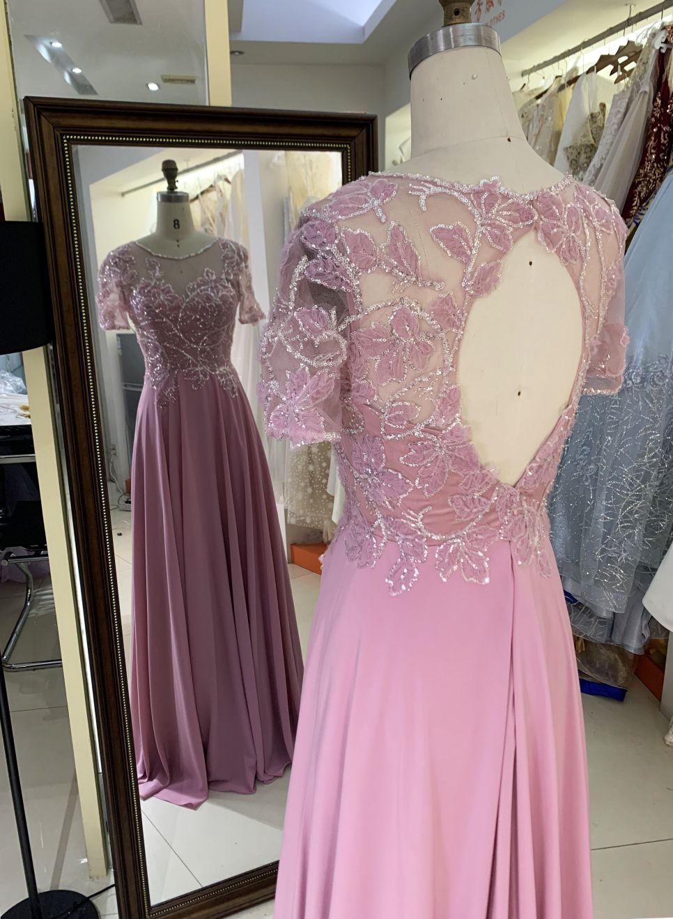 2025 New Fashion chiffon A Line Plus size custom bridal wedding women elegant dress for Mother Natural