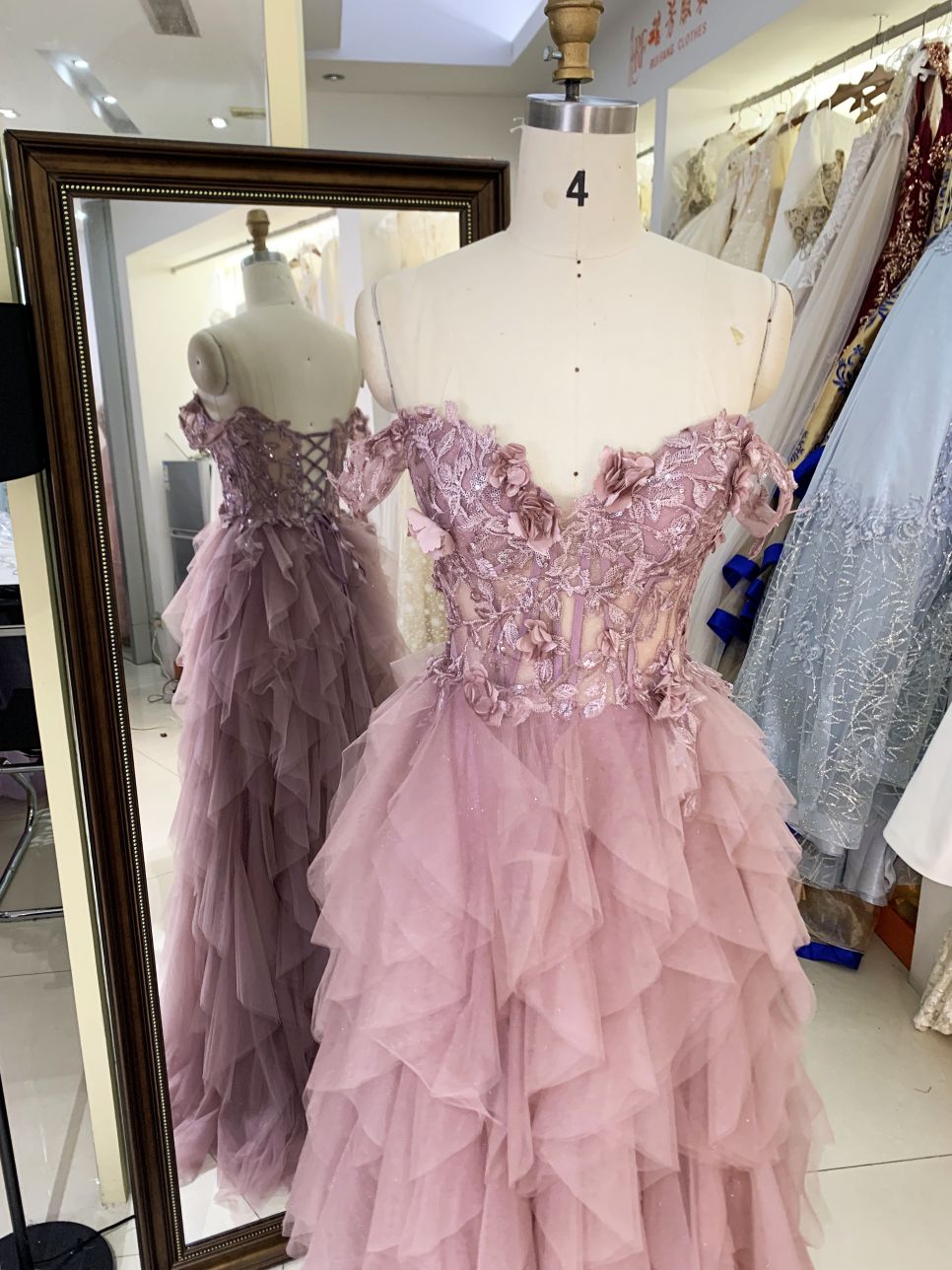 2025 New costom ruffle prom dresses luxurious evening dress elegant party Plus Size of The Women clothing Natural