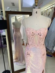 Women formal flower wholesale boning sequin fabric long mermaid evening elegant prom dresses 2025