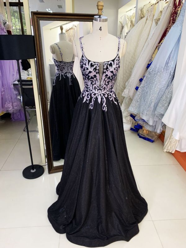 2025 Latest costom elegant sequins contrast color A-Line skirt zipper back new design women's evening dress