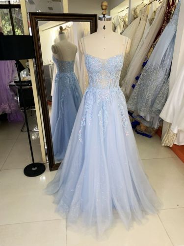 2025 Latest custom luxurious three-dimensional embroidered flower lace A-Line skirt new design evening prom dress