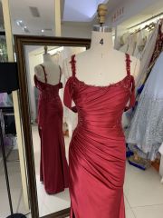 2025 New beading burgundy prom dresses women luxurious sexy evening dress elegant party for girl