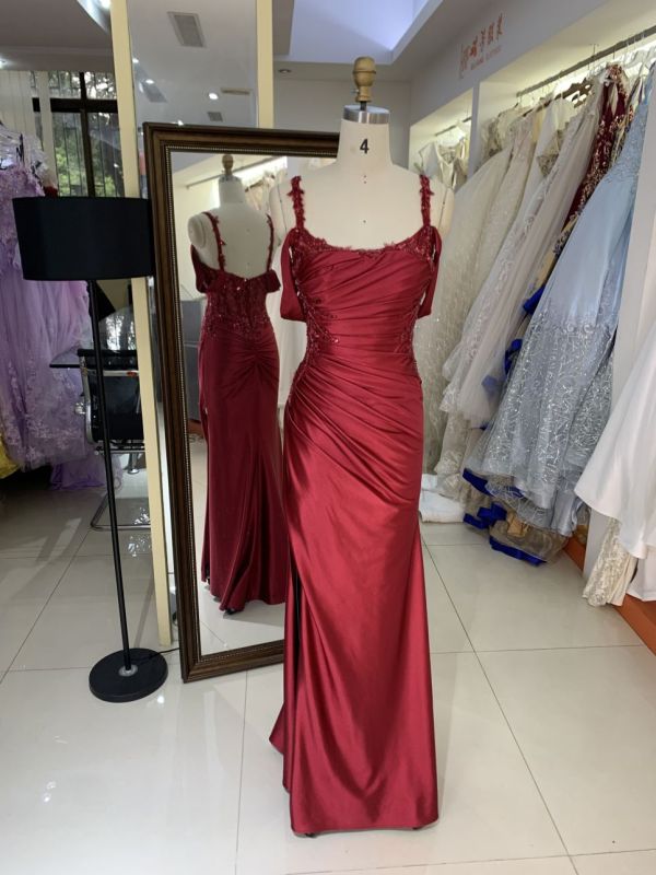 2025 New beading burgundy prom dresses women luxurious sexy evening dress elegant party for girl