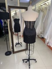 2025 Black fashion sexy sleeveless tight see-through corset party dress elegant Dresses for Ladies Party Homecoming