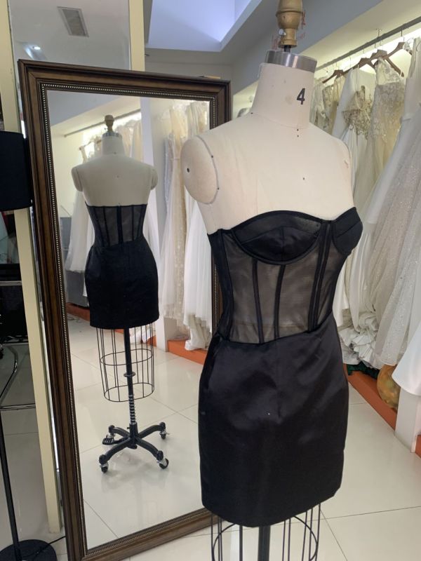 2025 Black fashion sexy sleeveless tight see-through corset party dress elegant Dresses for Ladies Party Homecoming