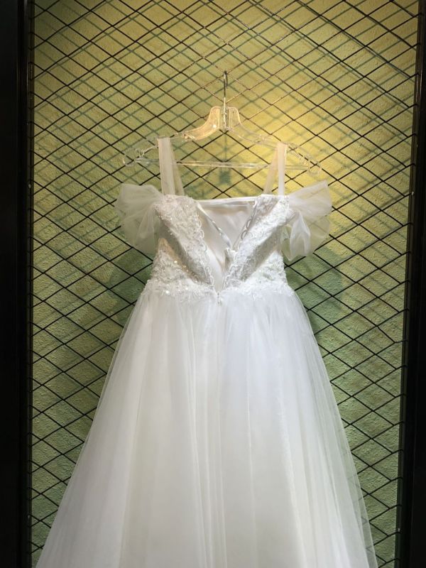 New style summer fairy dress square neck temperament sling white mesh princess performance costume dress for girl