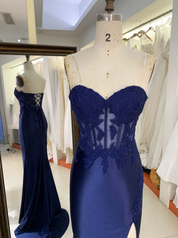 2025 New embroidery lace navy elegant and sexy prom dresses women luxurious party for lady