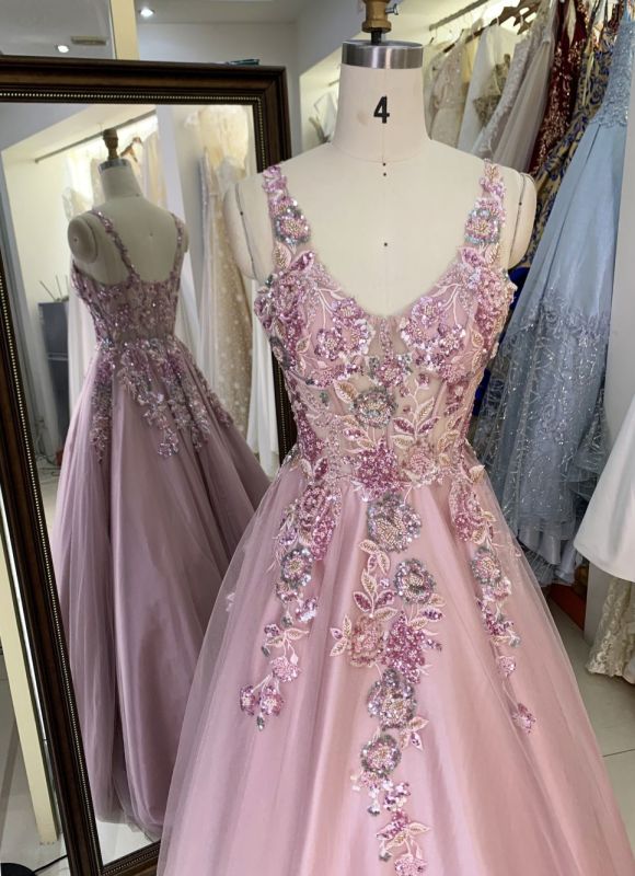 2025 New custom Sexy Sleeveless Lace Embroidered Flower Tulle ball gown skirt of prom dresses party evening dress
