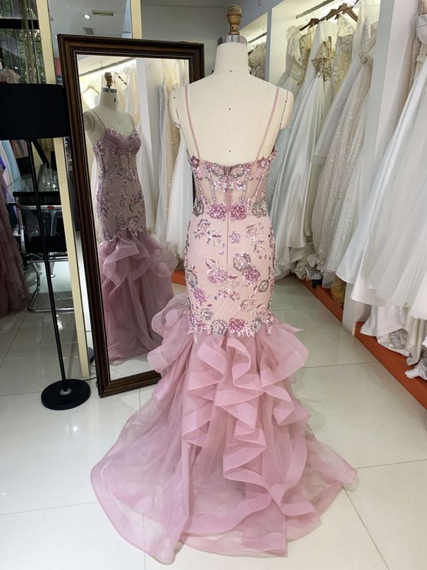 2025 Latest custom Luxurious sexy ruffle pleated dress satin fabric retro dress prom elegant for women