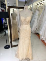 2025 New custom Sexy strapless Lace Embroidered Flower Tulle grey prom dresses party evening dress