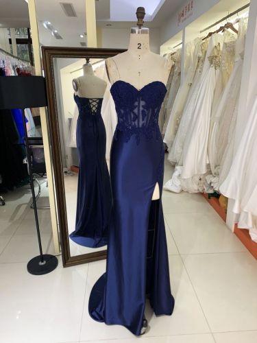 2025 New embroidery lace navy elegant and sexy prom dresses women luxurious party for lady