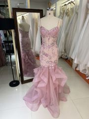 2025 Latest custom Luxurious sexy ruffle pleated dress satin fabric retro dress prom elegant for women