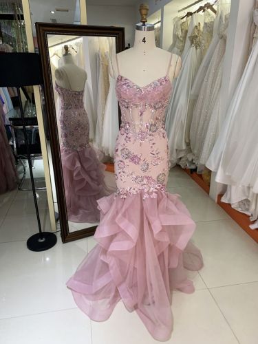 2025 Latest custom Luxurious sexy ruffle pleated dress satin fabric retro dress prom elegant for women