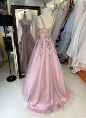 2025 New custom Sexy Sleeveless Lace Embroidered Flower Tulle ball gown skirt of prom dresses party evening dress