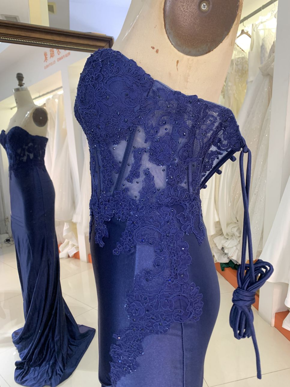 2025 New embroidery lace navy elegant and sexy prom dresses women luxurious party for lady