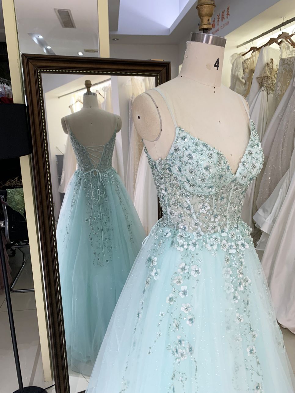New custom dresses women in prom lace embroidered flower tulle prom dresses 2025 party evening dress