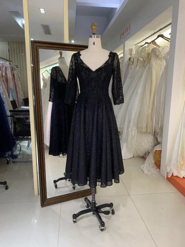 2025 New style elegant embroidery a line long sleeves for ladies party short skirt homecoming dress