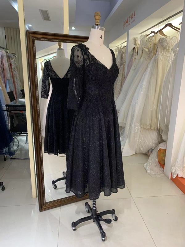 2025 New style elegant embroidery a line long sleeves for ladies party short skirt homecoming dress