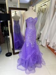 3D Sequin flowers sweetheart lace evening dress mermaid skirt colorful custom prom dress 2025