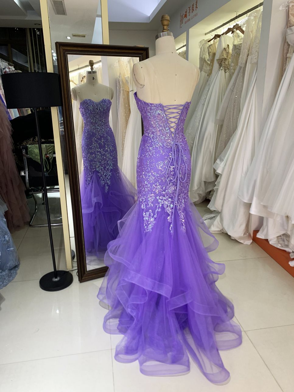 3D Sequin flowers sweetheart lace evening dress mermaid skirt colorful custom prom dress 2025