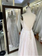 2025 New elegant wedding dresses lace A line civil wedding white dress formal guest ladies women for bride girl
