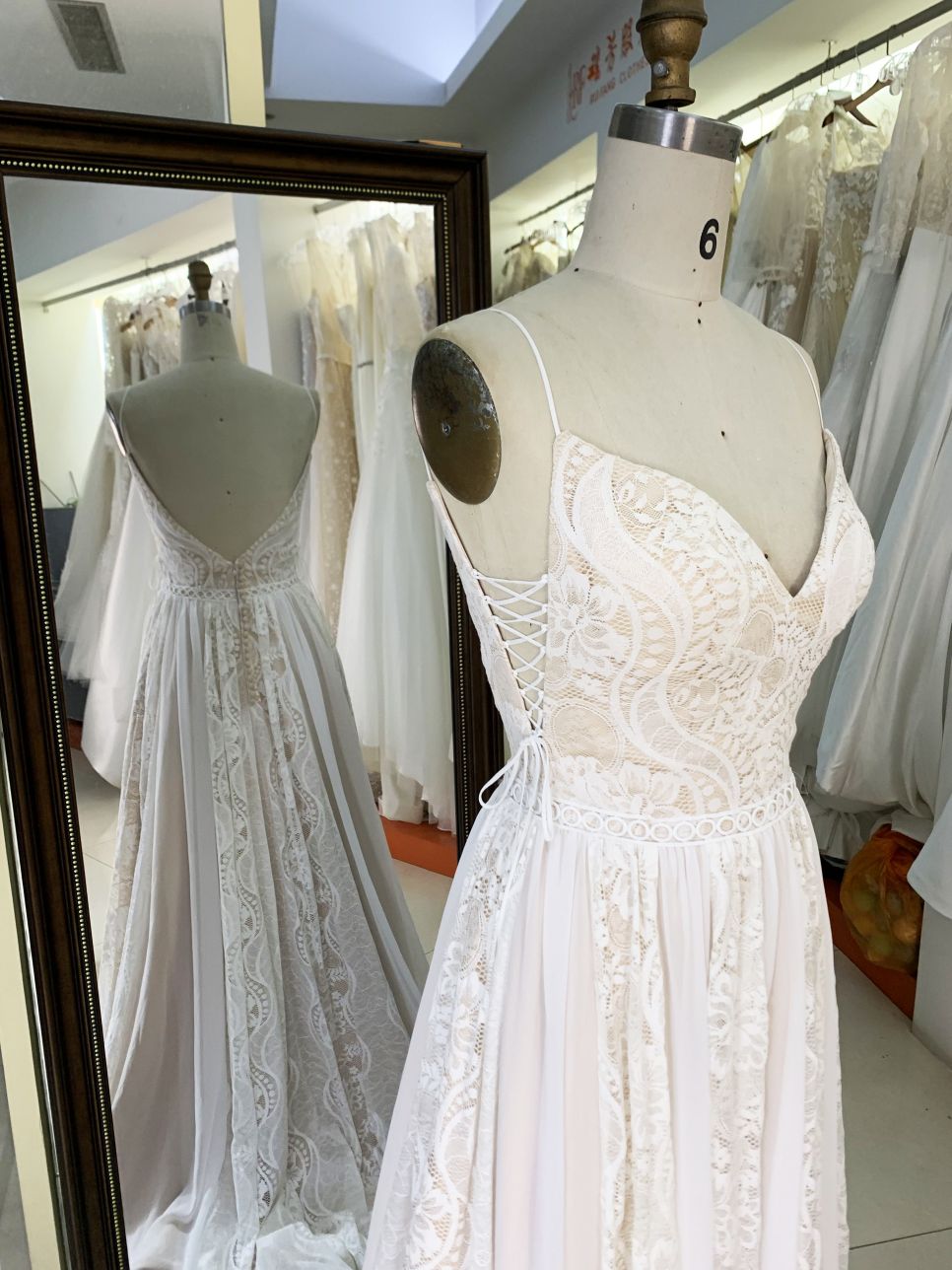 2025 New elegant wedding dresses lace A line civil wedding white dress formal guest ladies women for bride girl