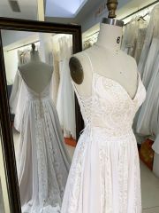 2025 New elegant wedding dresses lace A line civil wedding white dress formal guest ladies women for bride girl