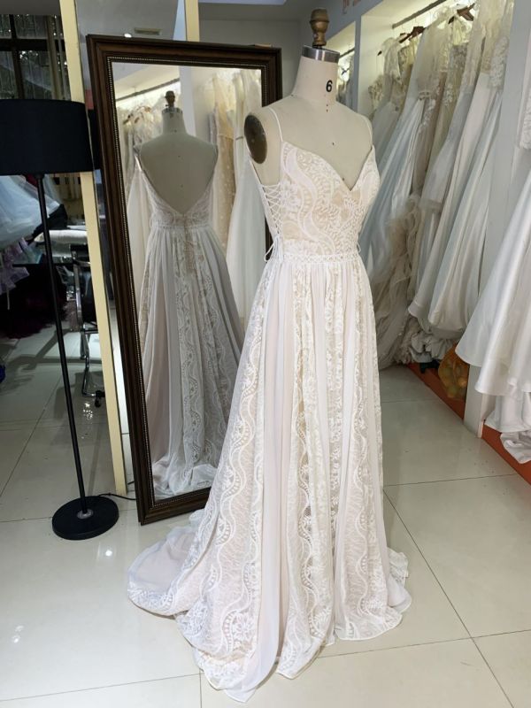 2025 New elegant wedding dresses lace A line civil wedding white dress formal guest ladies women for bride girl