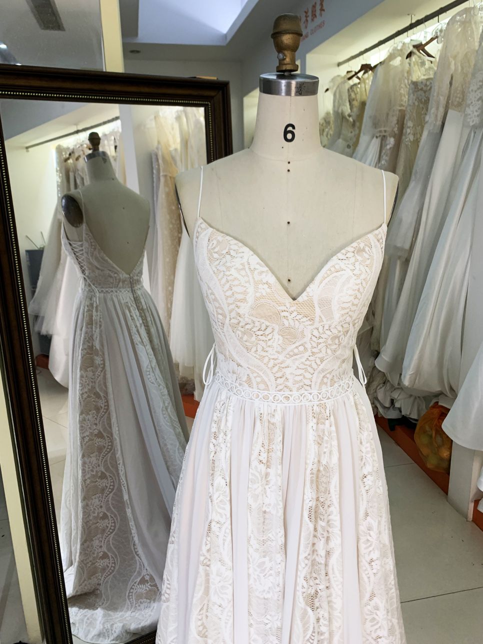2025 New elegant wedding dresses lace A line civil wedding white dress formal guest ladies women for bride girl