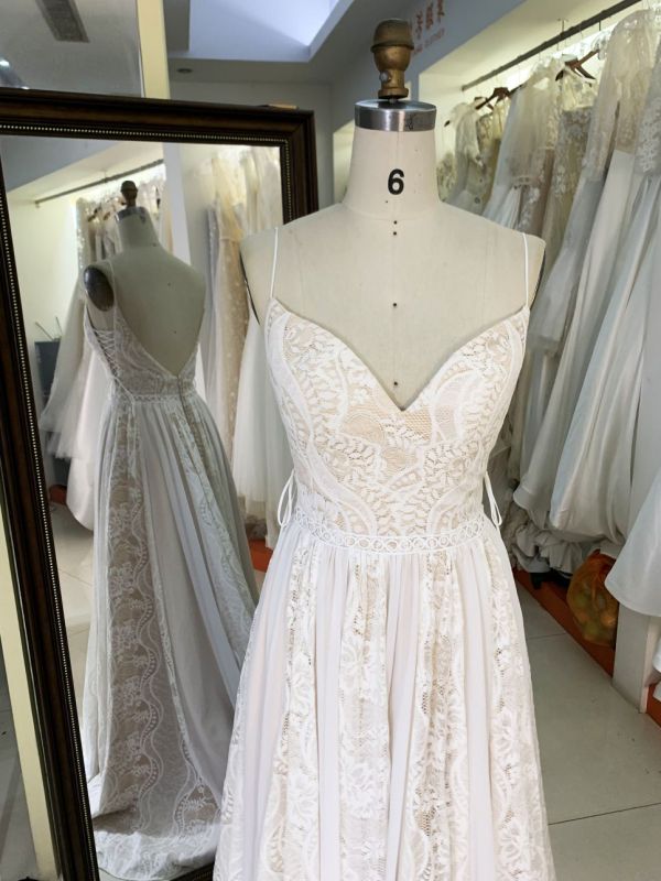 2025 New elegant wedding dresses lace A line civil wedding white dress formal guest ladies women for bride girl