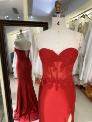 2025 New embroidered lace red elegant and sexy ball dress for women luxurious party ladies