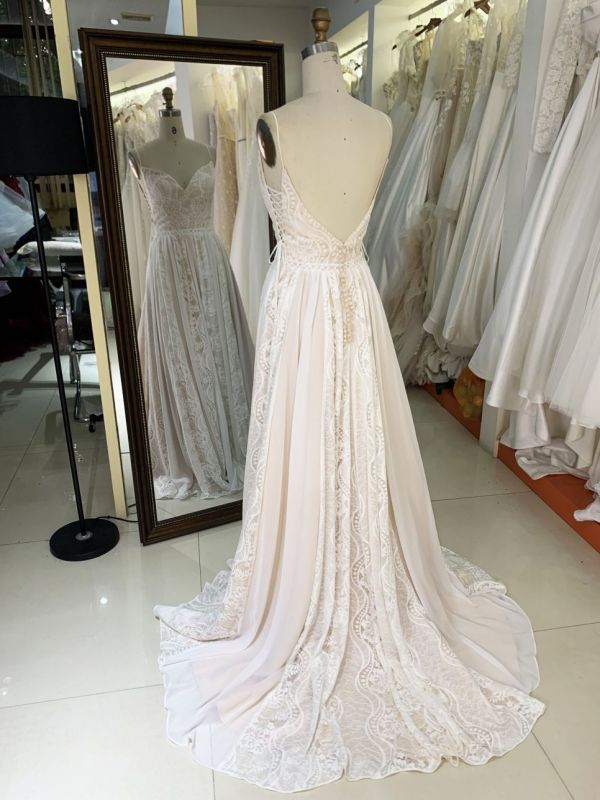 2025 New elegant wedding dresses lace A line civil wedding white dress formal guest ladies women for bride girl