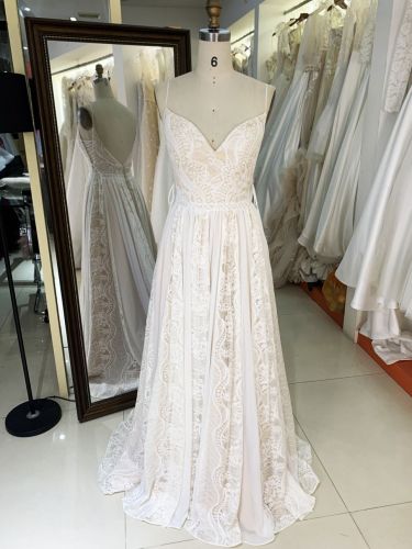 2025 New elegant wedding dresses lace A line civil wedding white dress formal guest ladies women for bride girl