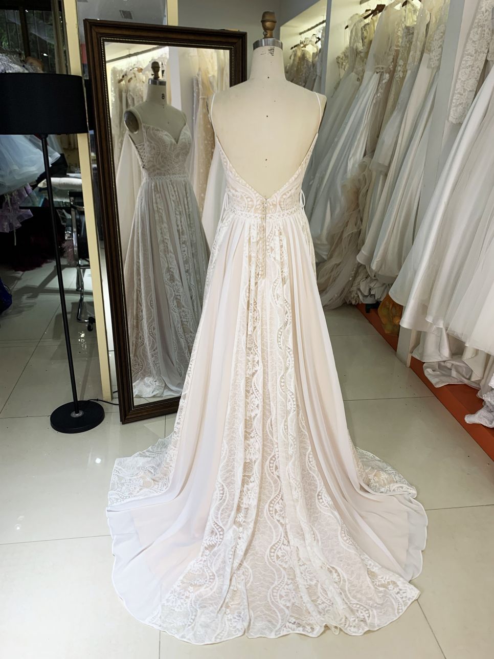 2025 New elegant wedding dresses lace A line civil wedding white dress formal guest ladies women for bride girl