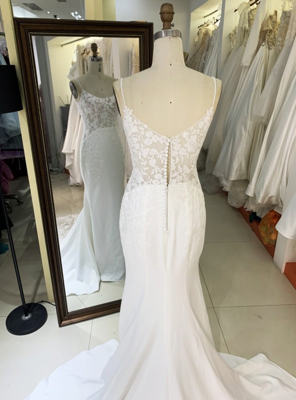 2025 New elegant long gown mermaid wedding dress lace tulle net formal guest ladies women for bride girl